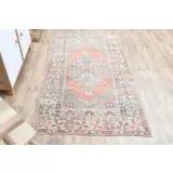 1970s Turkish Oushak Handmade Wool Cotton Brown Runner Rug 108x193