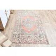1970s Turkish Oushak Handmade Wool Cotton Brown Runner Rug 108x193
