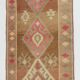 Taupe & Dusty Pink Vintage Carpet For Hallway, 83x308 Cm