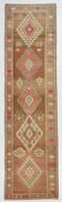 Taupe & Dusty Pink Vintage Carpet For Hallway, 83x308 Cm