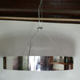 Round pendant light 3 bulbs in chrome metal