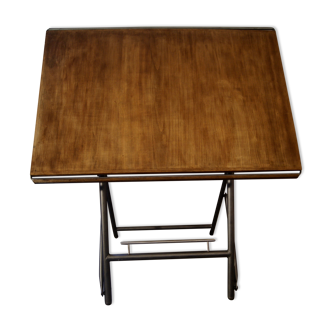 Industrial architect's drawing table wood and iron 50s vintage