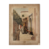 Orientalist watercolor signed, 1947