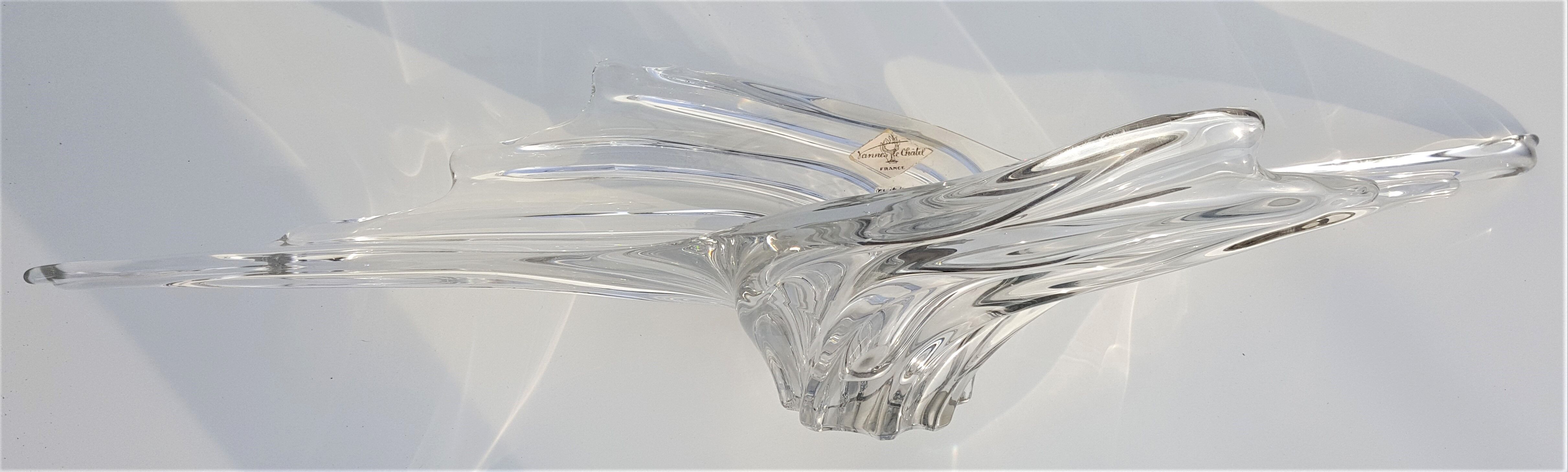 Bowl of fruit Vannes le Chatel Crystal, vintage, 50s, 60