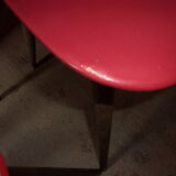 lot of 5 chairs 1950 1960 red feet compass