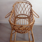 Vintage rattan cradle