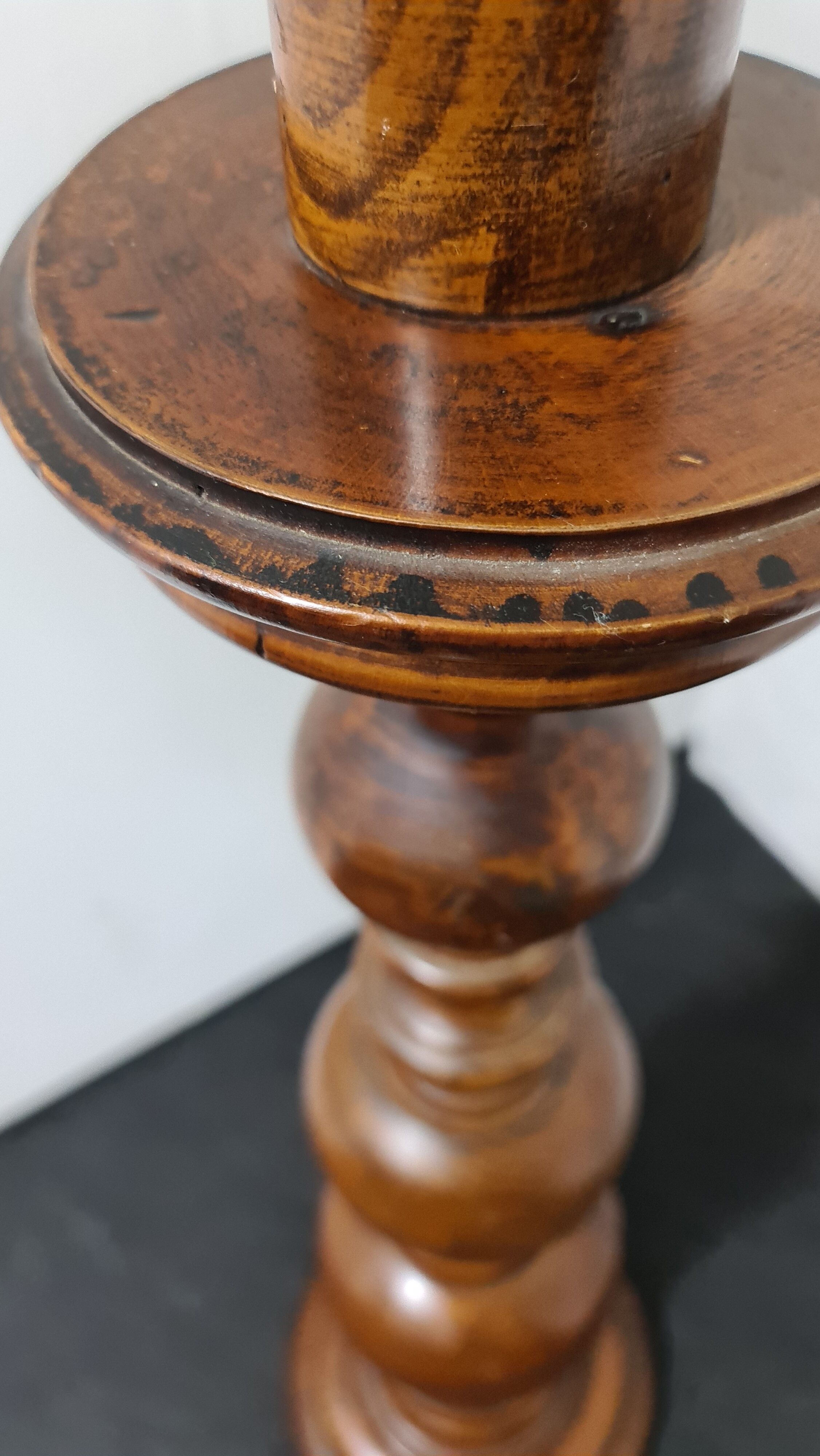Vintage turned wood floor lamp