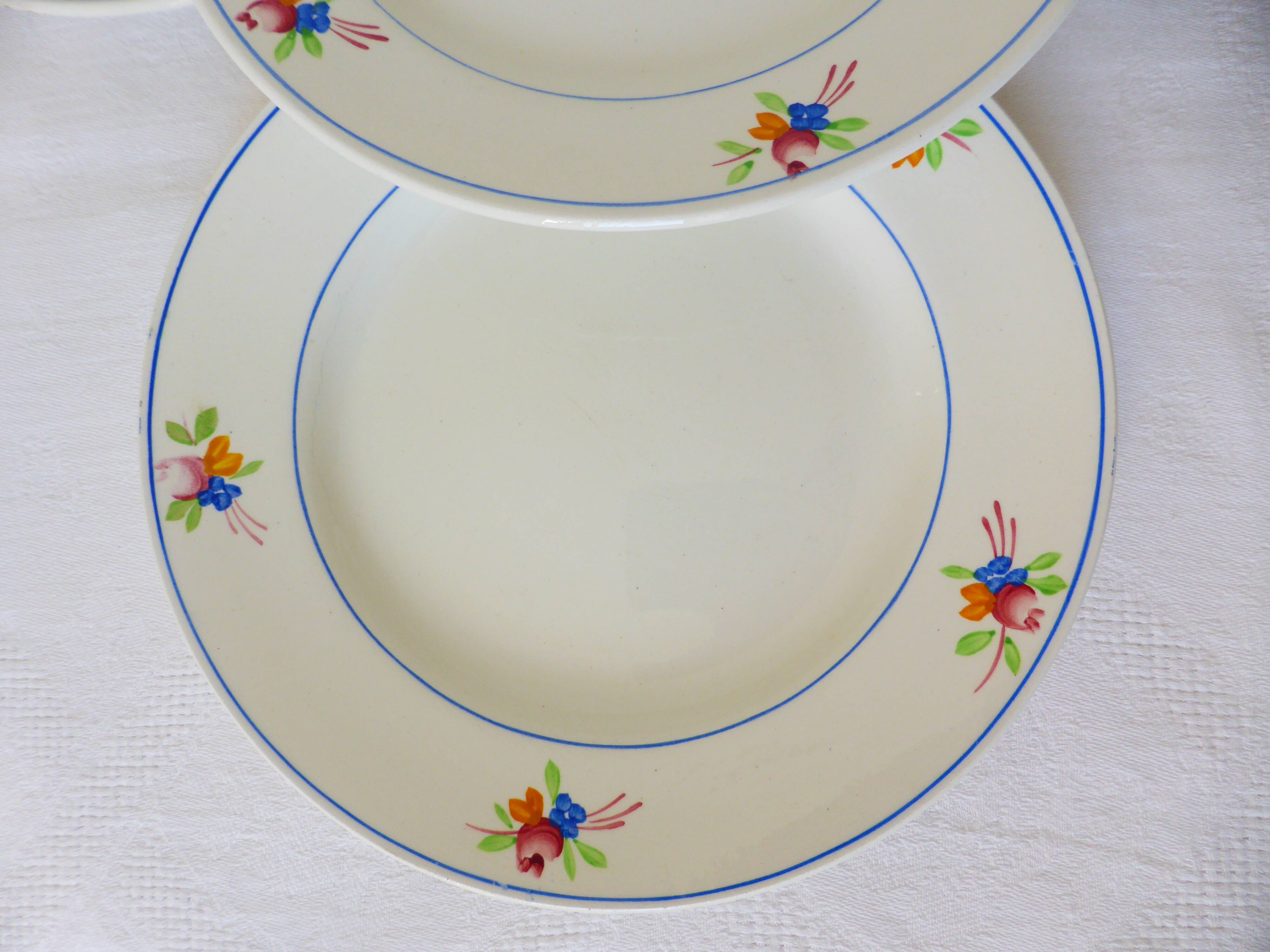 Série de 4 assiettes dessert vintage de la manufacture de Gien Nice 210687