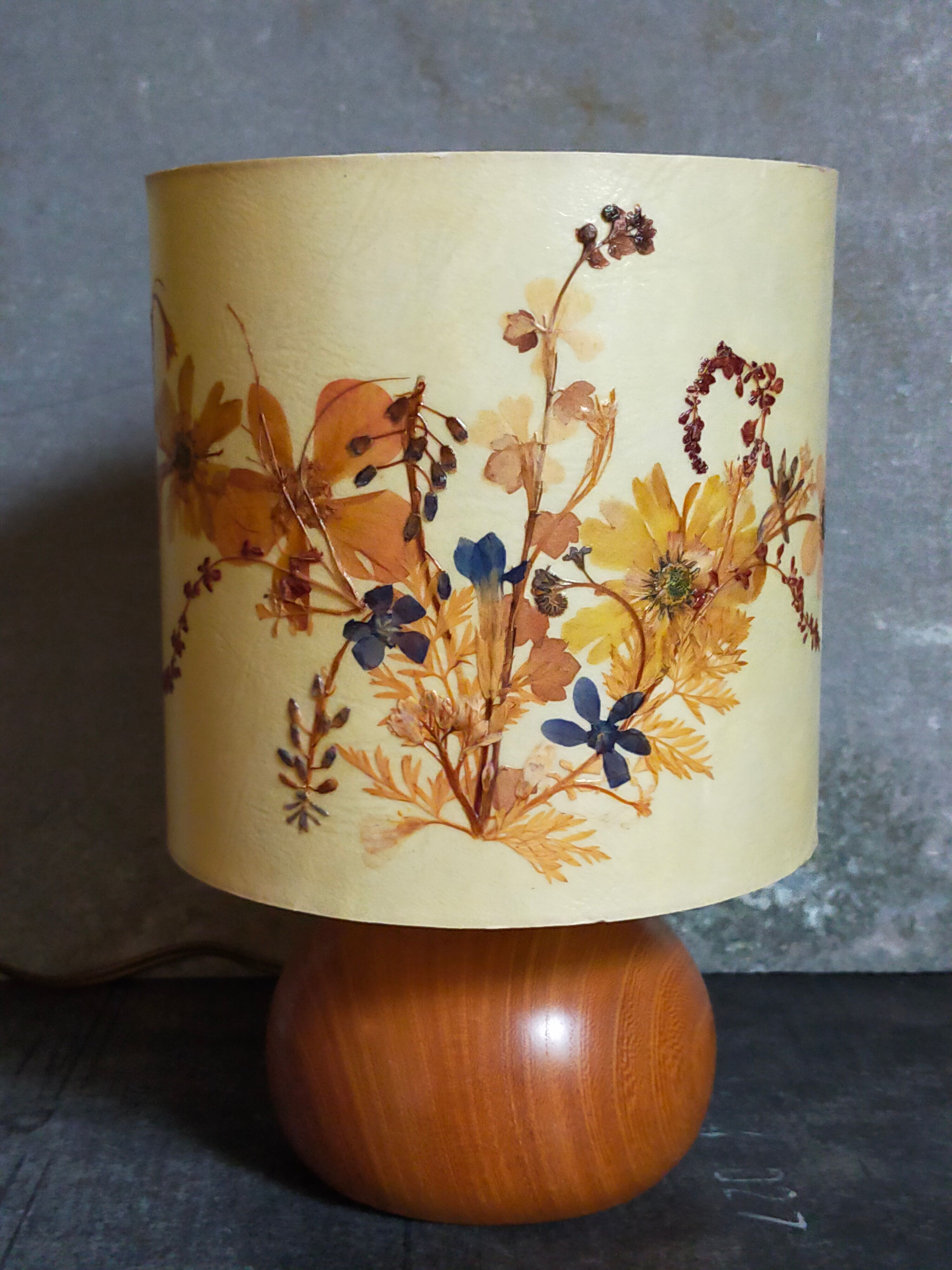 Lampe de chevet en bois vintage