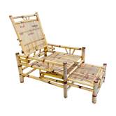 Chaise longue cube bambou vintage
