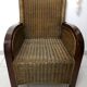 Fauteuil club acajou et rotin