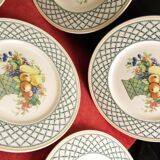 Service of 5 dessert plates in Villeroy porcelain and Boch model Basket