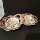 Double porcelain servant with floral decoration, polychrome and gilding – f