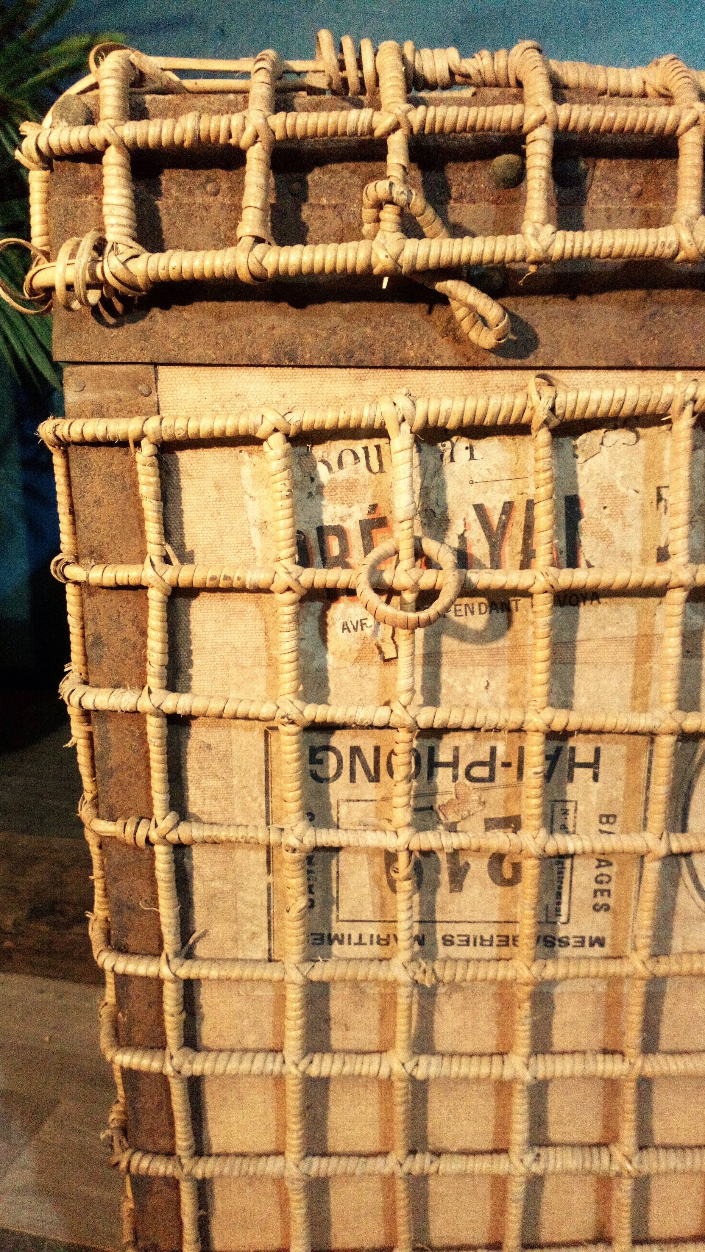 Wicker travel trunk 1920