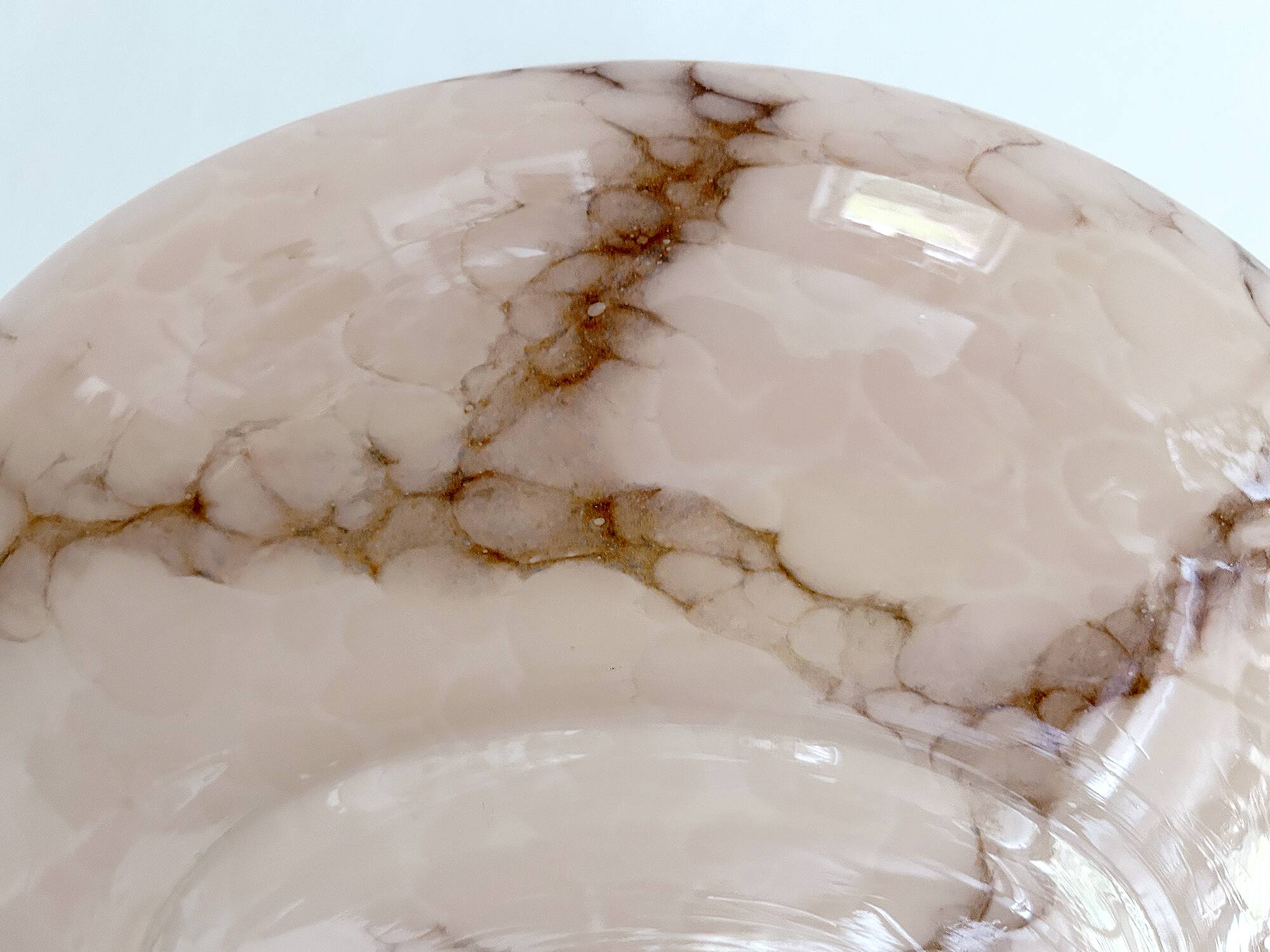 Art Deco Pink Glass Bakelite Pendant Light