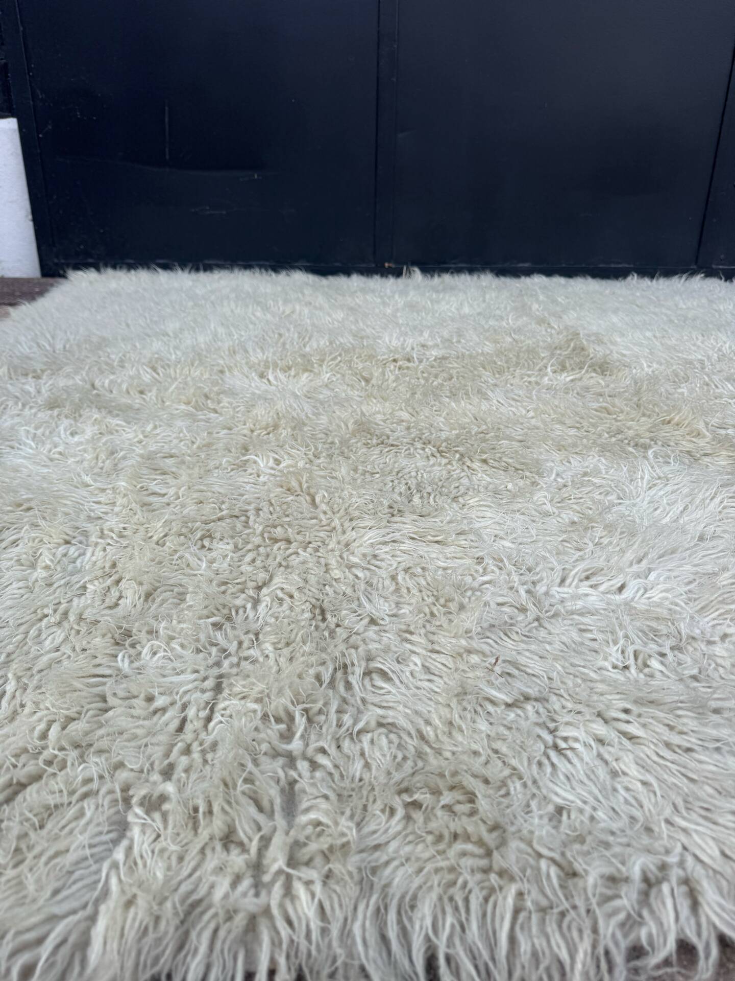 Large Scandinavian Rya rug wool from the 1960s.