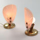 Set of 2 mid-century pink glass table lamps, 1950s