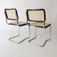 pair of Cesca chairs by Marcel Breuer 1960s 1970s in vintage cane