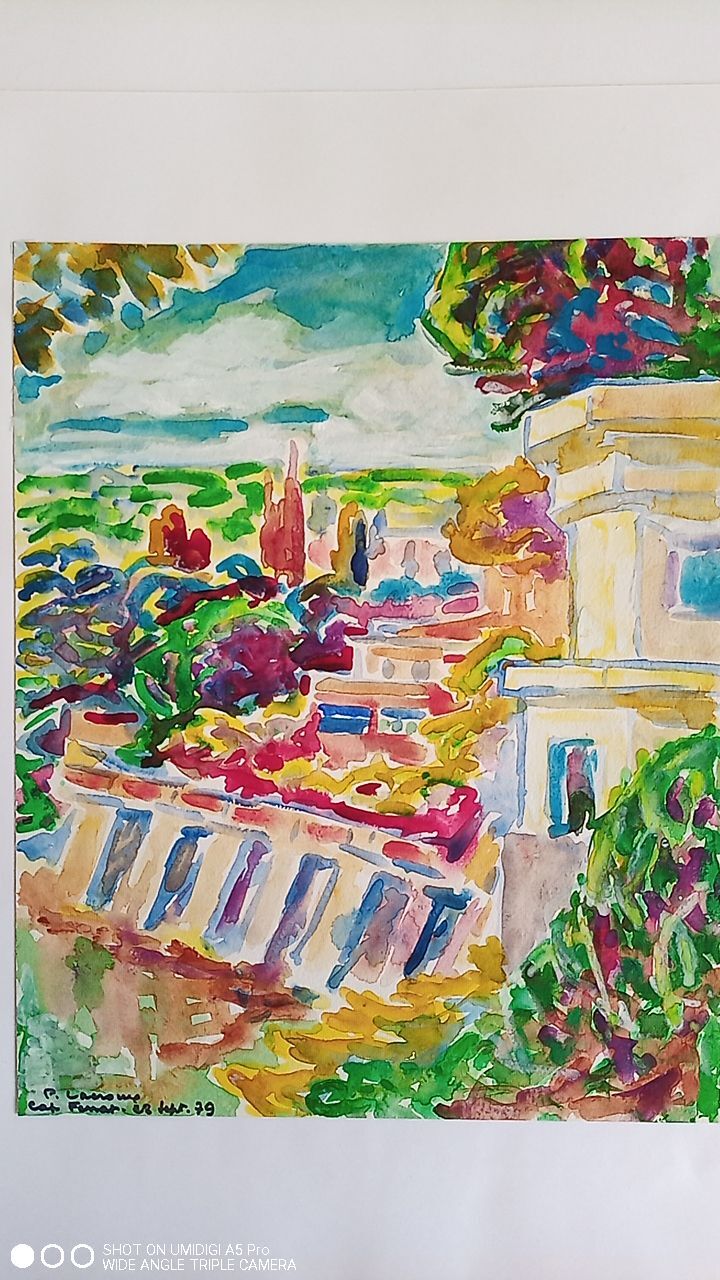 Pierre Lacroux (1909-1993) Gouache Cap Ferrat 28 September 79