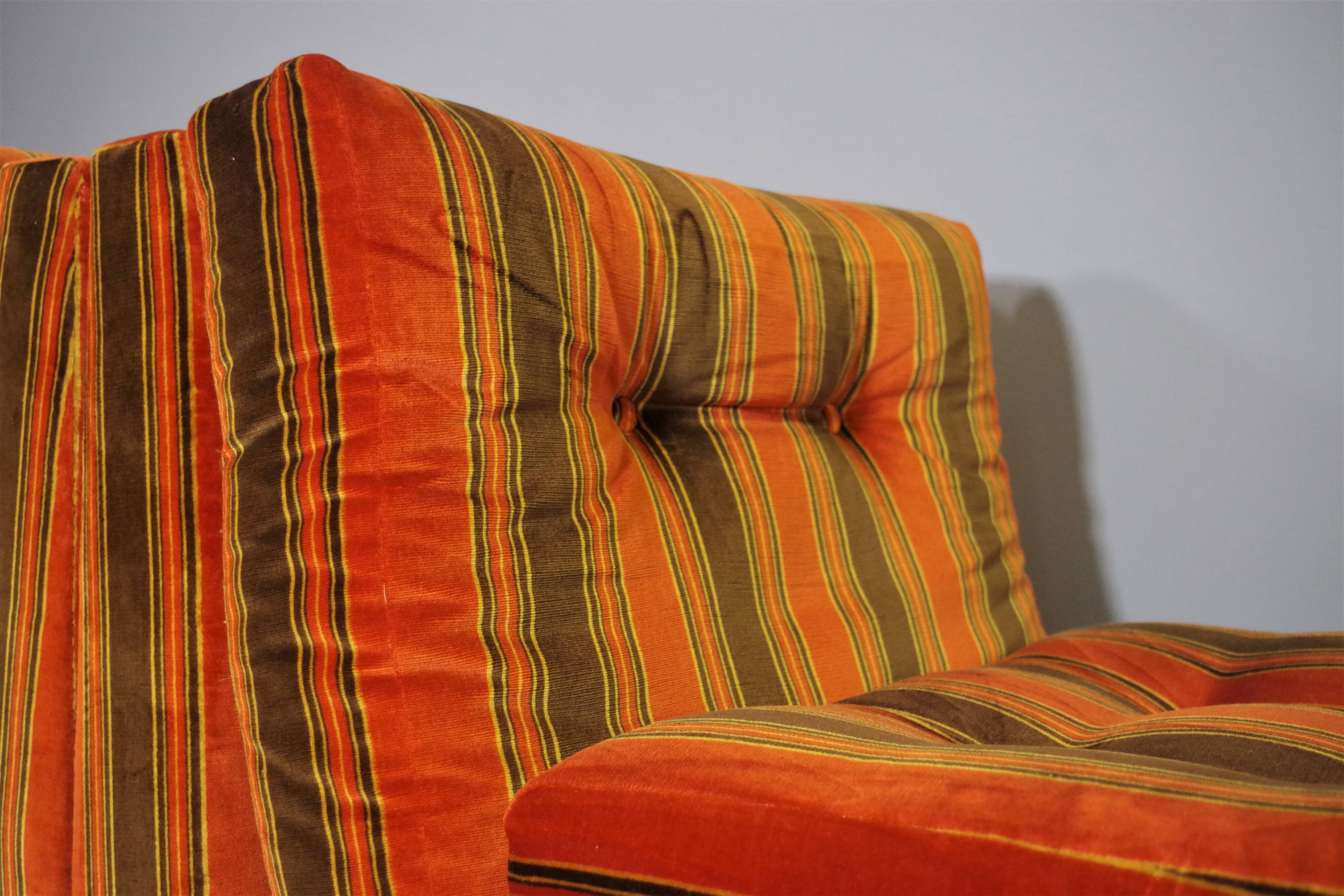 Striped armchairs, 1970s, set of 3