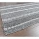 1970s Turkish flatweave handwoven grey white striped kilim rug 72x225