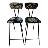Pair of canvas high chairs