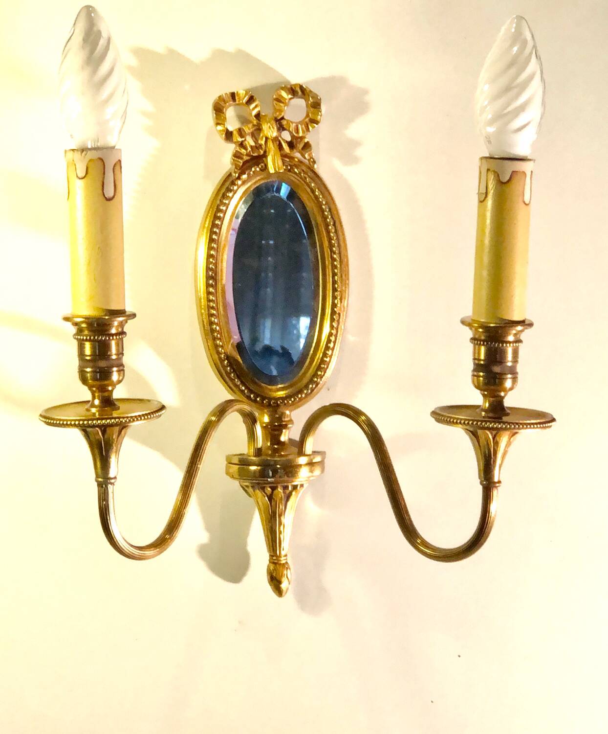 Louis XVI Wall Lamp Lucien Gau Mirror