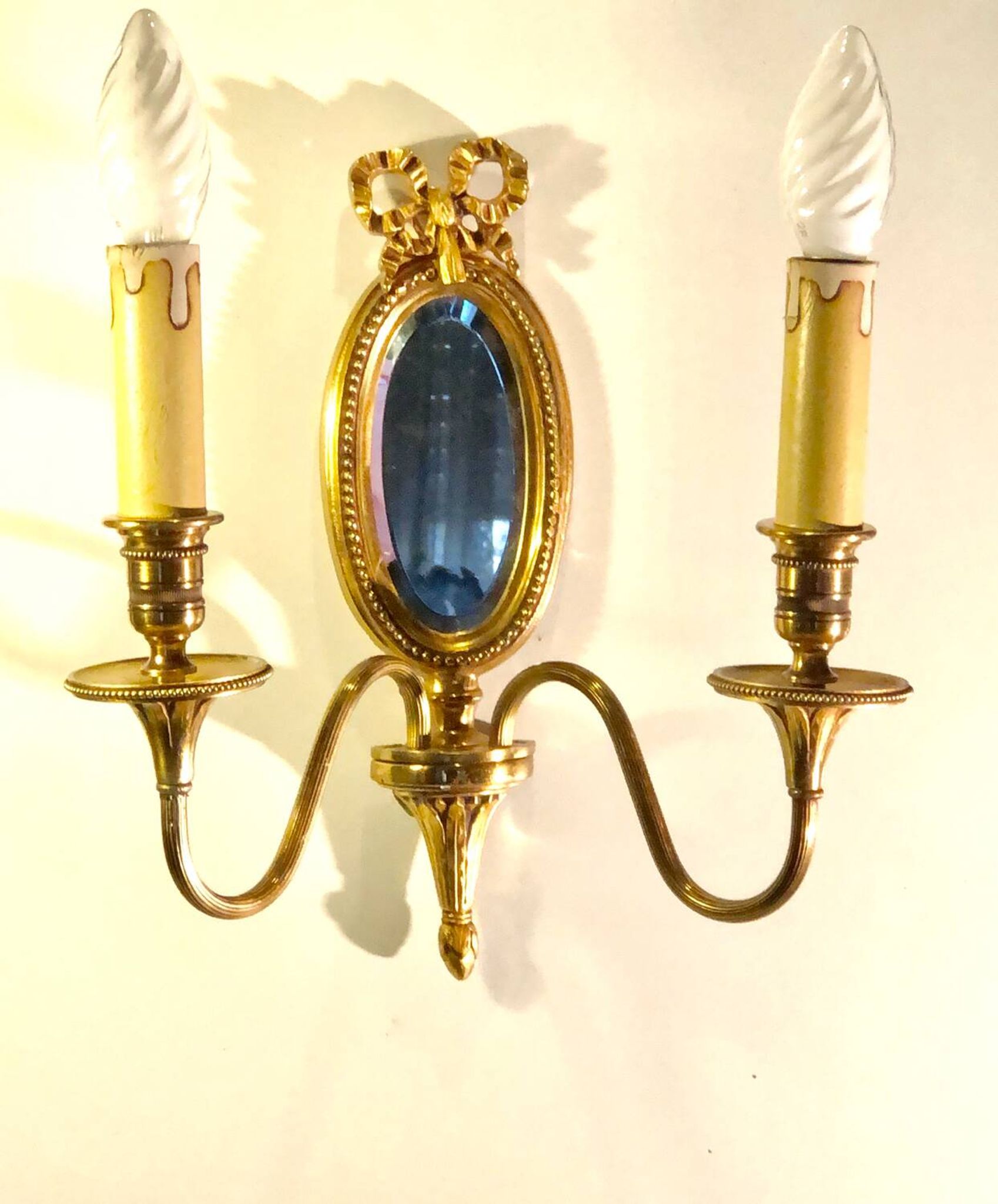 Louis XVI Wall Lamp Lucien Gau Mirror