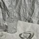 Small cylindrical glass whiskey decanter H:23