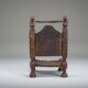 Early 20th century handmade low cedar chair, Nuristan, 1890s