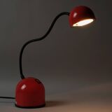 Lampe de bureau flexible Stilplast, rouge et noir, Italie, années 1980