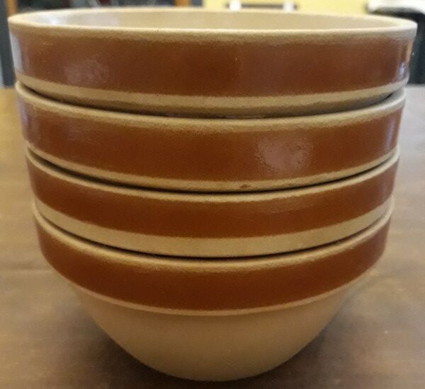 Set of 4 stoneware ramekins Gien, 80s