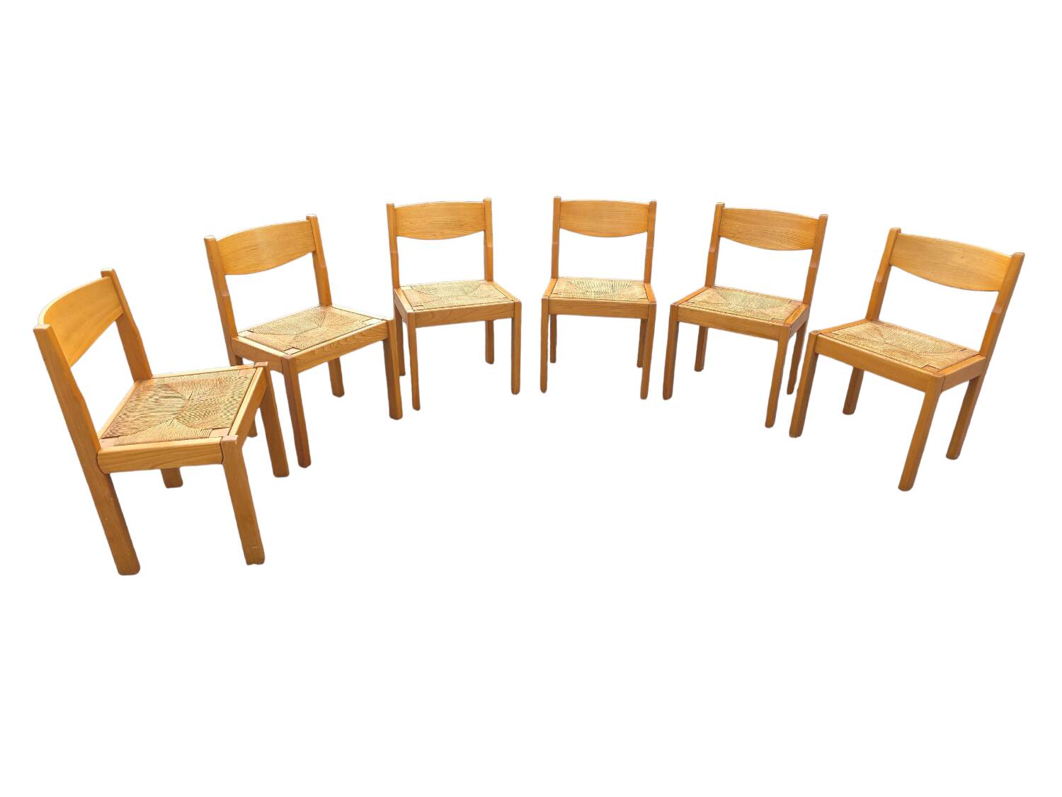 6 chaises vintage en orme maison Regain années 60