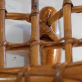 Italian Mid-Century Bamboo and Rattan Coat Rack by Bonacina, 1960s