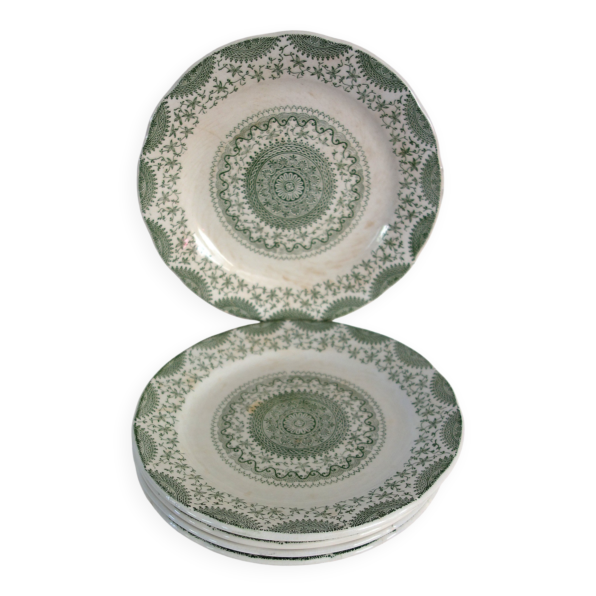 6 flat plates Fine Ware earthenware