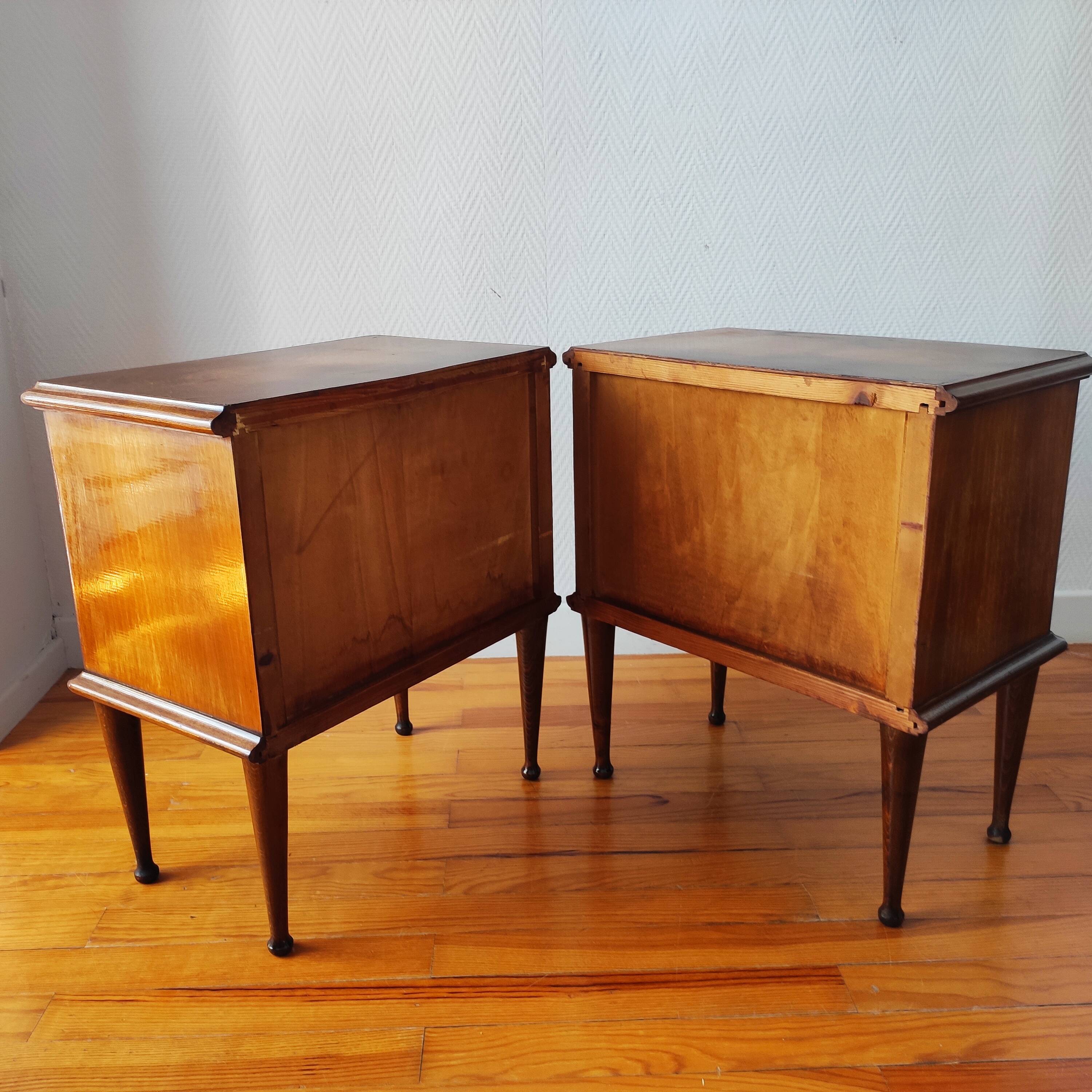 Pair of vintage Italian bedside tables from the 1950s