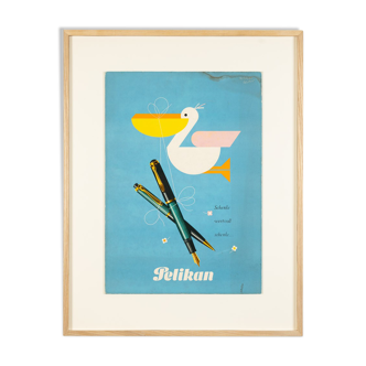 Pelikan pen, advertising sign in pastel