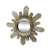 Miroir soleil vintage en résine dorée années 60/70