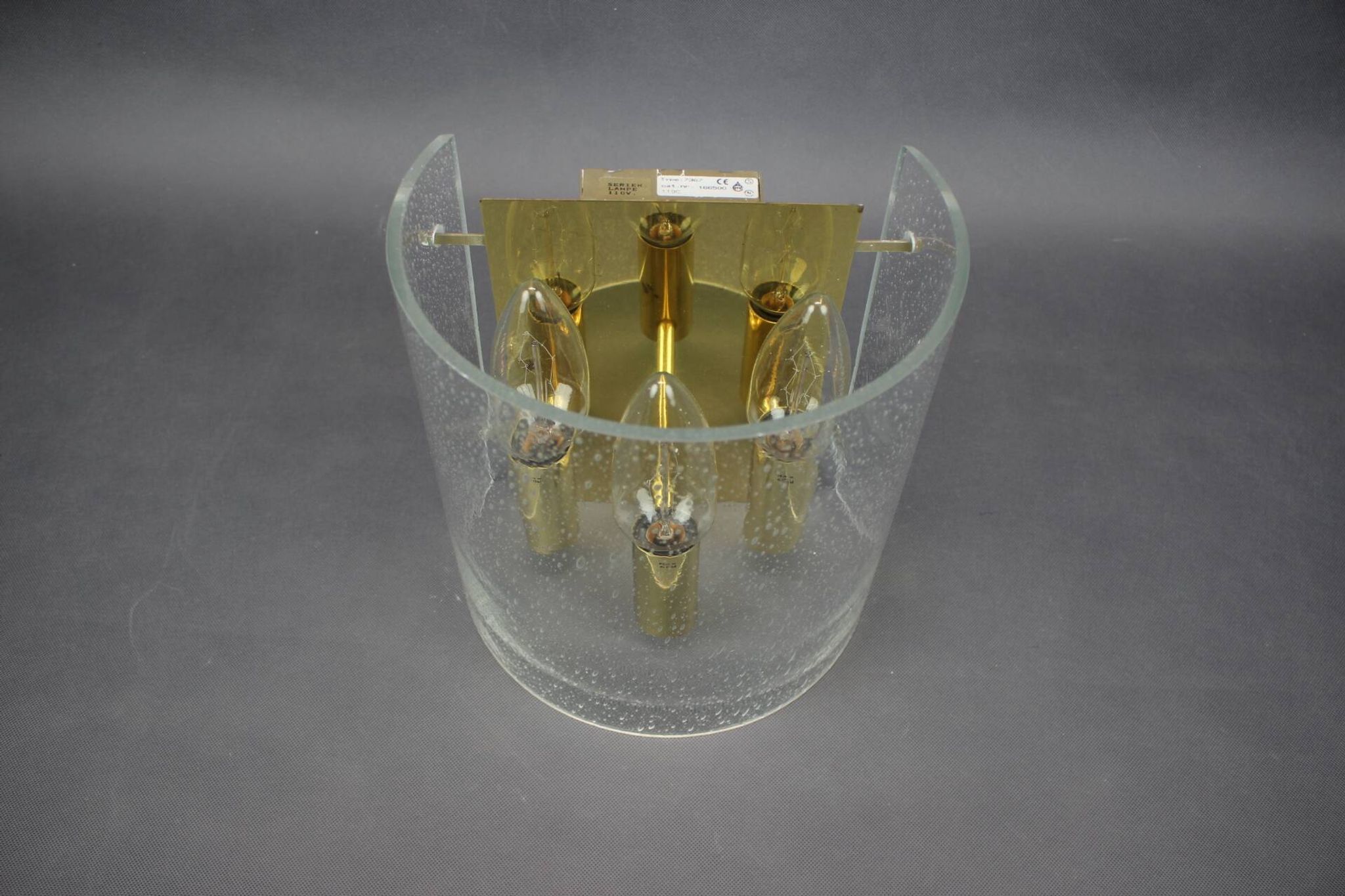 1970s Brass and Bubble Glass Wall Lamp, Germany