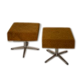 Paire de tabourets pivotants hongrois ottomans