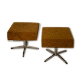 Paire de tabourets pivotants hongrois ottomans