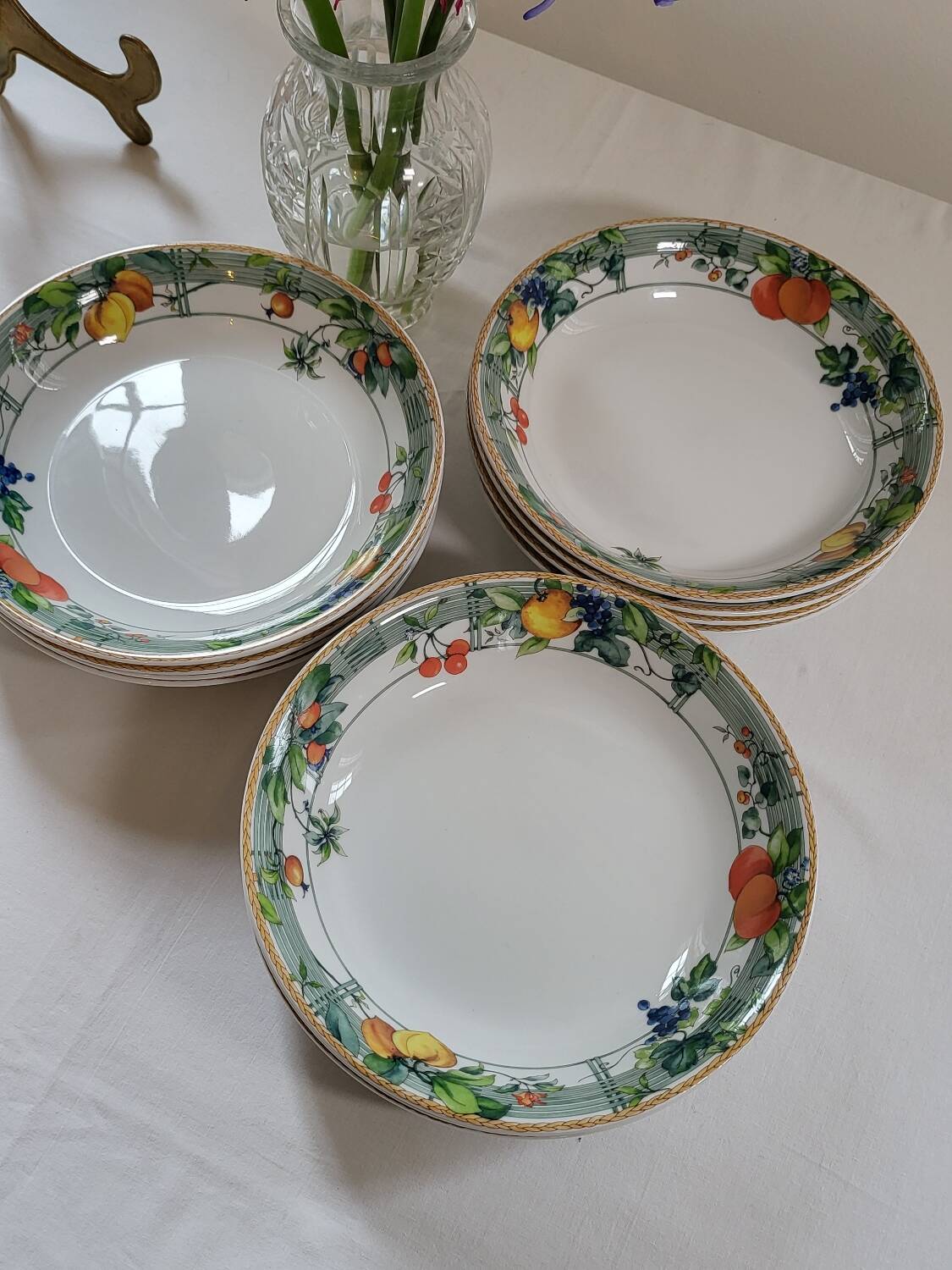 Lot de 6 assiettes creuses wedgwood eden