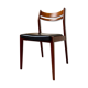 Chaise scandinave en teck et skaï noir