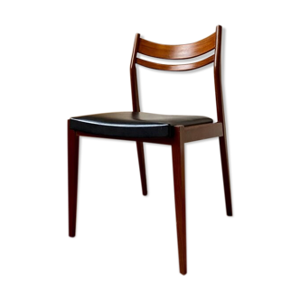 Scandinavian chair in teak and black skai