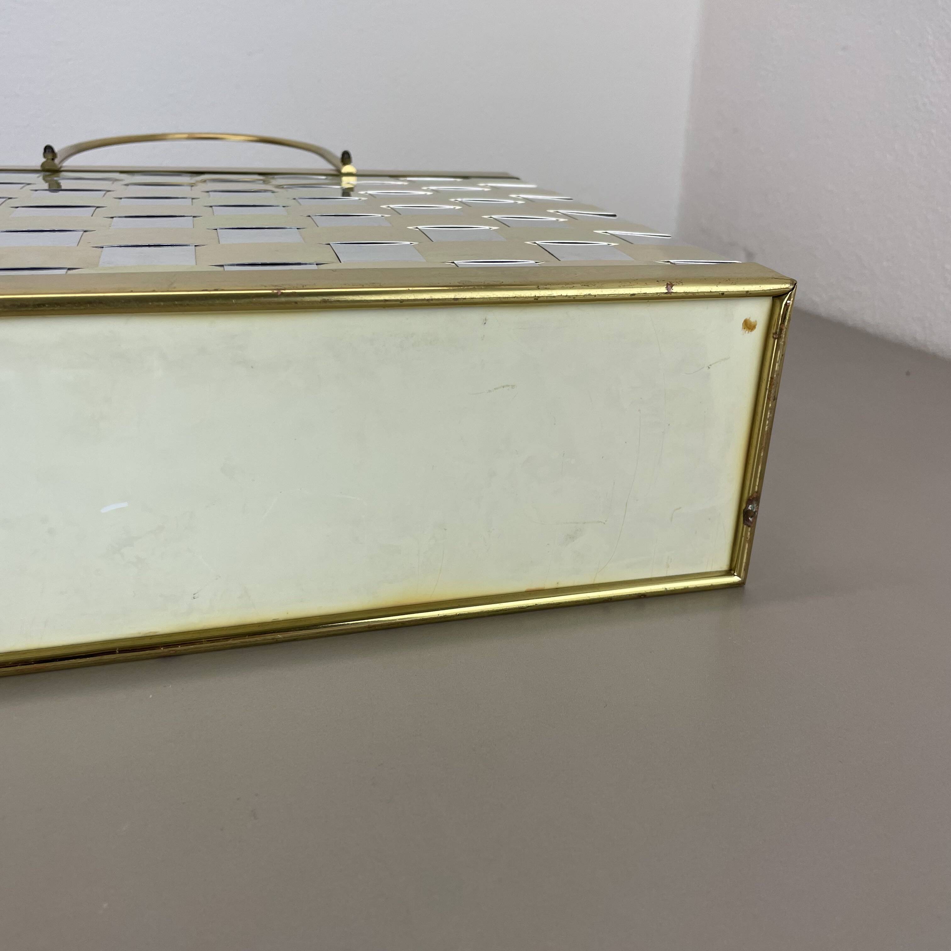 Rare hollywood regency paul evans style bicolor magazine holder, italy 1970