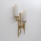 Paire d'appliques brutalistes en bronze et verre de Murano dans le goût de  Felix Agostini