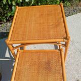 2 tables gigognes en rotin