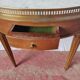 Table bouillote style louis XVI cherry top marble 2 drawers