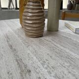 Octagonal travertine coffee table