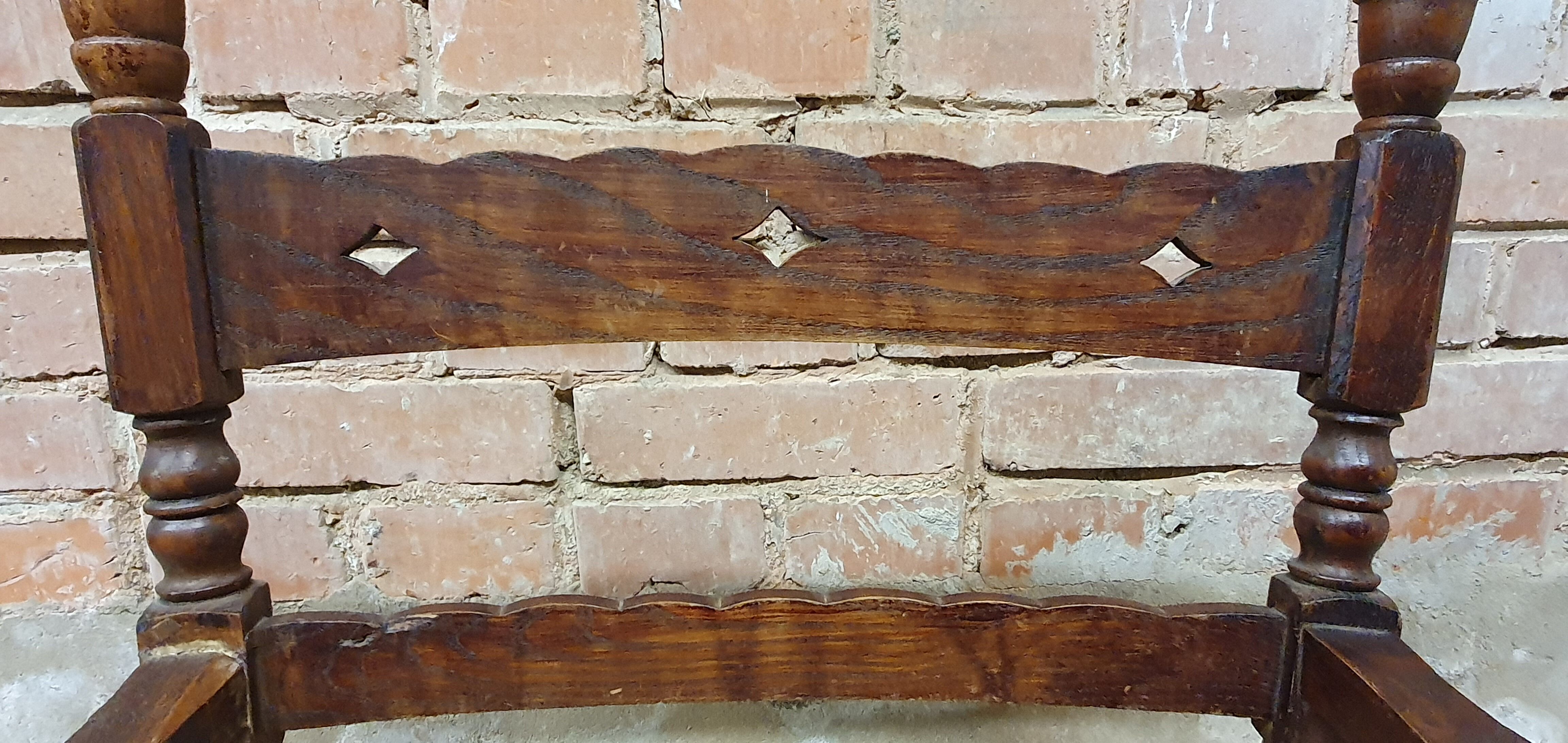 Vintage armchair in ash and cane